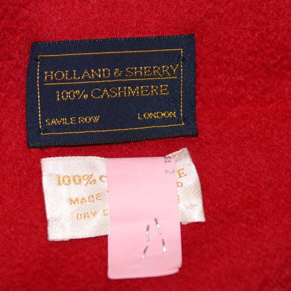 $985 XL LONG HOLLAND & SHERRY 100% CASHMERE RED SCARF WRAP SHAWL Scotland 29x 75 - Picture 12 of 12